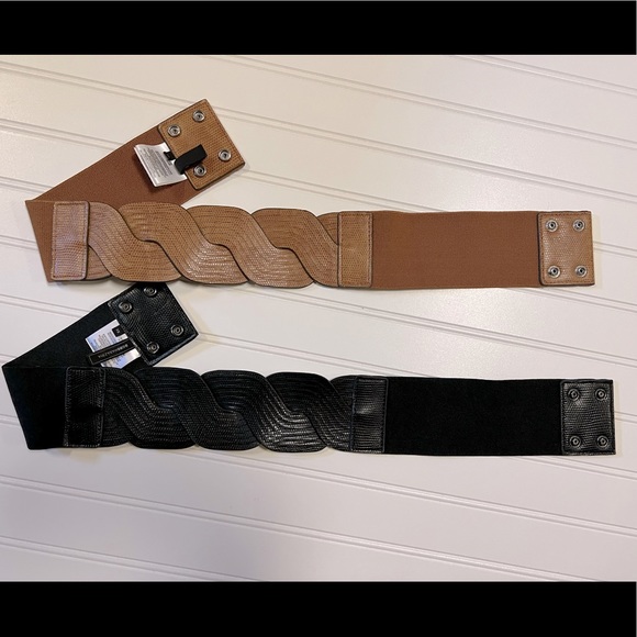 LIKE NEW‼️(Set of 2) BCBGMaxAzria Stretch Belts -XS - Picture 1 of 6